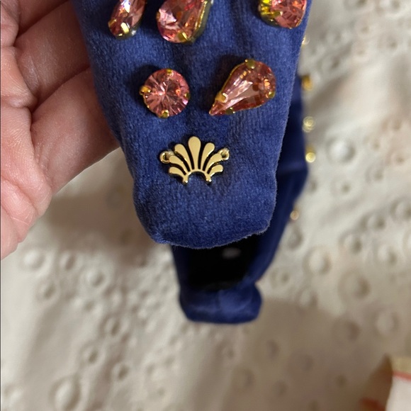 Lele Sadoughi Embellished Blue and Pink Headband - Picture 4 of 4